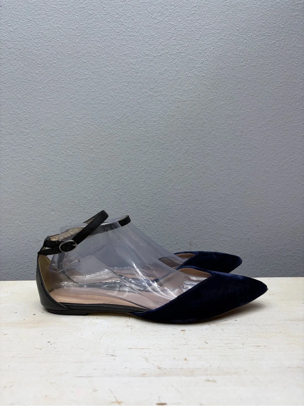 J. Crew Blue Velvet Pointed Toe Flats Size 9